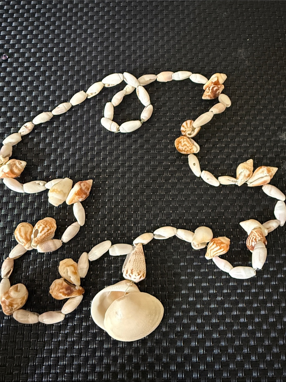 Handmade White & Tan Shell Necklace - Beach-Inspired Women’s Jewelry